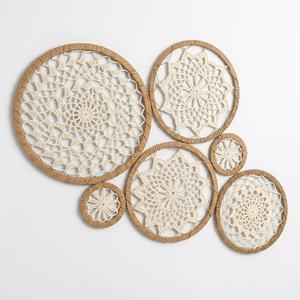 Tapices de Pared de Macramé de Algodón Estilo Bohemio con Patrón Abstracto y Geométrico, Decoración Lavable para el Hogar, para Sala de Estar - Product Image 1