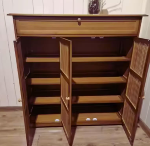 ชั้นวางรองเท้าไม้ขายส่ง ทำด้วยมือจากไม้มะม่วง ชั้นวางรองเท้าไม้สมัยใหม่ ขายส่งจำนวนมากจากอินเดีย - Product Image 4