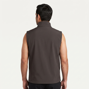 เสื้อกั๊กซอฟต์เชลล์บุขนแกะสำหรับผู้ชายแบบปรับแต่งได้ เป็นมิตรกับสิ่งแวดล้อม ซิปเต็มตัว ไม่มีแขน คอตั้ง มีกระเป๋าหลายช่องด้านหน้า เหมาะสำหรับฤดูหนาว - Product Image 2