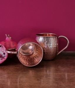 Copper Drinking Mug Handmade Premium Water Cup With Elegant Design for Hotels and Gift Shops - Product Image 2