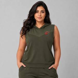 Hoodie sans manches pour femme, logo personnalisé, coton doux, molleton respirant, confortable, streetwear décontracté, hoodie sans manches pour femme - Product Image 1