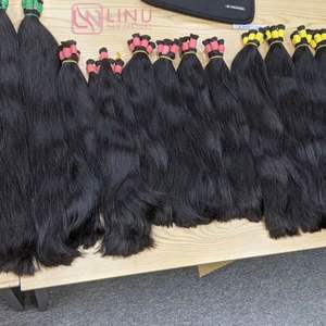 Meilleure qualité 100% extensions de cheveux vietnamiennes brutes donneur unique en vrac kinky straight weaves avec prix de gros - Product Image 2