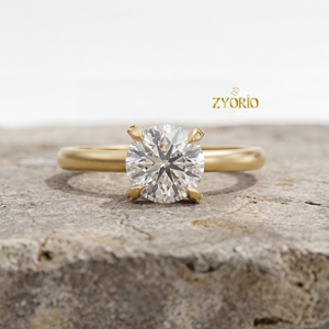 แหวนหมั้นเพชรทรงกลมบริลเลียนท์หรูหรา 1.15 กะรัต EF VS1 เงิน 18K ประดับเพชรด้านข้าง สำหรับงานแต่งงานและงานเลี้ยง - Product Image 2