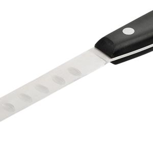 Couteaux à découper longs avec manche noir à triple rivet, lame argentée à bord creux pour trancher le jambon et la viande en cuisine - Product Image 3