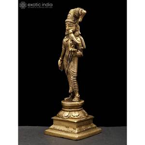 รูปปั้นทองเหลืองเทพธิดาและอัลขนาดเล็ก6นิ้วทำด้วยมือผลิตในอินเดีย - Product Image 4