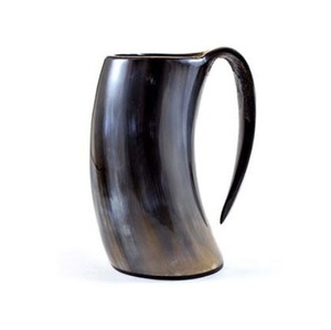 Lederumwickelter Ochsenhorn-Trinkbecher Handgefertigter Echter Rinderhorn-Bierkrug - Product Image 3