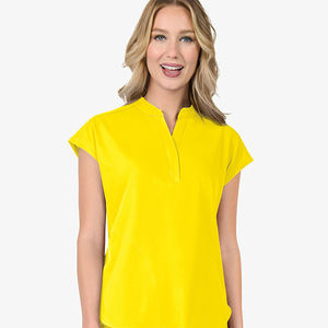 Blusas Médicas Unisex de Corte Ajustado con Diseño de Cuello y Logotipo Personalizado, Tejido de Punto 72% Poliéster, Venta al por Mayor OEM, Detección de Agujas - Product Image 5