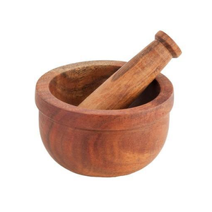 Mortier et pilon en bois massif écologique fait main, broyeur manuel pour épices et herbes, 63 mm - Product Image 1