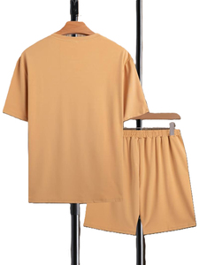 Ensemble de t-shirts et shorts en gros, ensemble deux pièces en molleton, t-shirt et shorts pour hommes, ensemble court personnalisé pour hommes OEM - Product Image 2