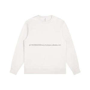 Sudadera con capucha de cuello redondo oversize de lana unisex personalizada Sudadera con capucha de color sólido con hombros caídos sueltos americanos - Product Image 4