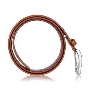 Ceinture en cuir de vachette décontractée pour homme, style tendance - Haute qualité, boucle argentée respirante, faible MOQ 10 pièces - Product Image 5