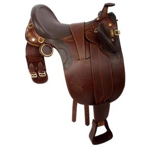 Selle en cuir de buffle véritable avec arceau en bois, siège d'équitation de qualité durable et sacoche de selle, respirante, confortable et résistante - Product Image 5
