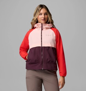 Women's Color Block Hooded <b>Racer</b> <b>Jacket</b> Full Sleeve Zipper Closure Windproof Woven Polyester Spring Wear - Product Image 6