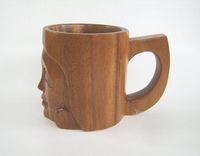 Mug de camping en bois au design nordique écologique avec poignée pour la randonnée, la survie en plein air et les pique-niques à la maison