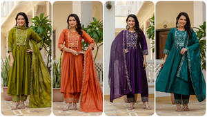 Traje Salwar de Tela de Seda Chinon de Diseño Moderno, Estilo Indio-Pakistaní, Exclusivo y Elegante para Mujer, Ideal para Fiestas, Bodas y Uso Casual - Product Image 6