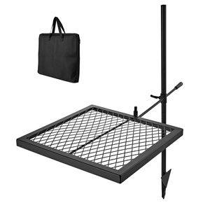 Heavy Duty 16" Portable Swivel Campfire Grill <b>Grate</b> 360 Height Adjustable Steel <b>BBQ</b> Mesh - Product Image 1