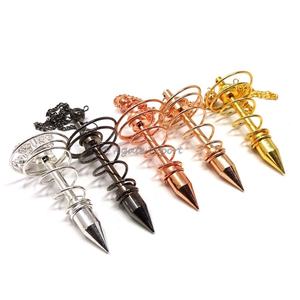 Latón tallado a mano, radiestesia, cámara ovoide que se puede abrir, péndulo, ágata de cristal, piedras preciosas, Feng Shui, amor, Chakra, bola, radiestesia grabada - Product Image 2