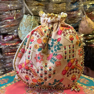 Bolso de noche indio bordado a mano, regalos inolvidables para celebraciones de bodas, bolso de mano Potli Batua para mujer - Product Image 3