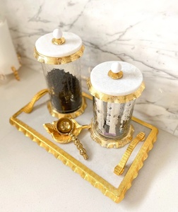 โหลแก้วทรงกลมหรูหราพร้อมฝาปิด,ขวดโหลแก้วทรงกลมพร้อมฝาปิดเคลือบสีทองพร้อมฝาปิดสไตล์โมเดิร์น - Product Image 6