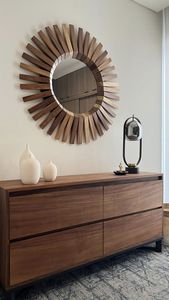 Eco-Friendly Natural Wood Wall <b>Mirror</b> Large Size Decorative Wooden <b>Frame</b> <b>Mirror</b> for Home Bathroom Living Room - Product Image 4
