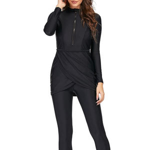 Maillot de bain musulman personnalisé pour femme, burkini modeste à couvrance intégrale, ensemble 2 pièces imprimé, séchage rapide, coupe haute islamique - Product Image 1