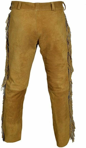 FAZMAX CORPORATION Pantalon Western Homme Marron Style Vintage Taille Haute Coupe Droite avec Poches et Braguette Boutonnée 100% Cuir de Vachette - Product Image 6