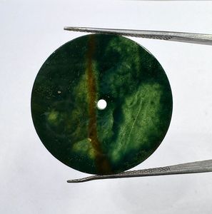 Cadran de montre en pierre précieuse sanguine naturelle 32 mm x 1,50 mm vert foncé rond personnalisable, cadran de montre de luxe - Product Image 3