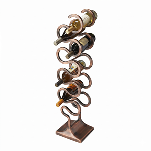 Bronze Metal Wine Rack 10-19 Bottle Capacity Display Stand Home Furniture <b>Freestanding</b> Geometric Wine Bottle Holder - Product Image 3