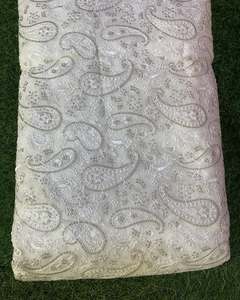 Chain Stitch Embroidery Knitted Lace <b>Sequin</b> Georgette Fabric 100% Polyester Eco-Friendly Breathable Industry Abaya <b>Kaftan</b> Modest - Product Image 5