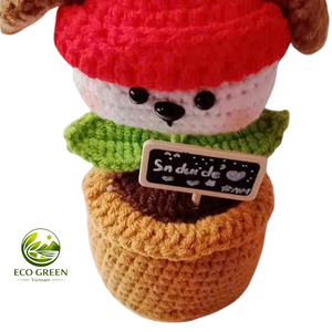 Maceta de Ganchillo con Forma de Animal, Muñeco de Peluche Hecho a Mano, Adorable Muñeco de Hilo, Decoración Estética para Dormitorio, Juguete de Apoyo Emocional - Product Image 5