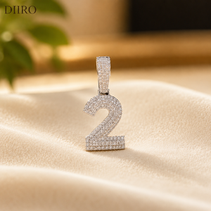 Custom Iced Out <b>Pendants</b> Number Hip Hop Moissanite Charms 925 Sterling Silver Round Brilliant Cut Men's Everyday Wear - Product Image 6