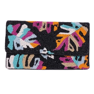 Bolso de Mano Tipo Clutch, Nuevo Diseño de Noche, Bordado, Decoraciones de Perlas, Patrón Geométrico, Algodón, Cremallera Resistente - Product Image 6