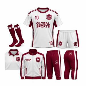 Conjunto de Uniforme de Fútbol Personalizado Sublimado, Jersey Deportivo Global, Pantalones Cortos, Calcetines, Chaqueta, Pantalones, Unisex, Adulto, Todas las Temporadas, Absorbe la Humedad - Product Image 3