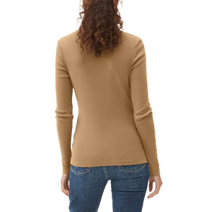 T-shirts unisexes à manches longues en coton 100% pour femmes, coupe classique, avec logo brodé personnalisé, séchage rapide, respirant, écologique - Product Image 2