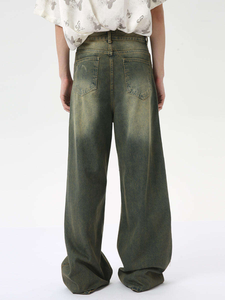 Pantalones Vaqueros de Mezclilla Lavada Estilo Vintage para Hombre, Modelo Fashion Pencil Whiskers - Product Image 4