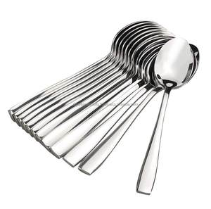 Ensemble de 12 cuillères de table en acier inoxydable de haute qualité, manche long, finition miroir, pour usage commercial et fêtes, compatible lave-vaisselle, vente en gros - Product Image 2