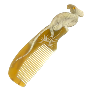 Peigne en corne naturelle 100% artisanal pour femme, design zèbre, corne de buffle, taille personnalisée et en promotion - Product Image 3