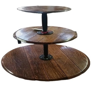 Soporte clásico para servir pasteles, decoración de tartas para fiesta en casa, boda, Hotel, Color marrón, diseño moderno, soporte de madera - Product Image 1