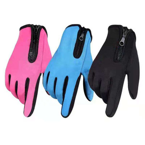 Guantes de Neopreno con Cierre de Cremallera, Aislamiento Térmico, para Ciclismo en Invierno, Unisex, Rosa, Azul, Negro, Lavables - Product Image 1