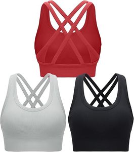 Breathable Seamless High Impact Sports <b>Bra</b> Racerback Design Yoga Gym Workout Fitness <b>Bra</b> with Removable Soft <b>Cups</b> <b>bras</b> - Product Image 3