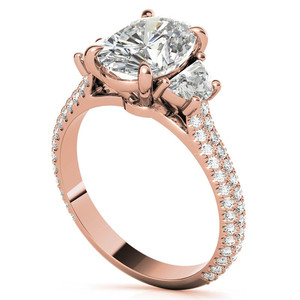 Bague de fiançailles ovale et demi-lune en or pur 14k 18k avec diamants de laboratoire pavés, certifiée IGI, qualité VS1, couleur D, pour femmes et filles - Product Image 2