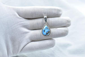 สร้อยคออัญมณีโบฮีเมียนปรับได้พร้อมจี้เงินสเตอร์ลิงสีทองเขาทำด้วยมือ - Product Image 4