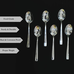 Cuillère à dîner en acier inoxydable de qualité supérieure, manche long, finition miroir, qualité alimentaire, durable, antirouille, poids optimal, USA - Product Image 3