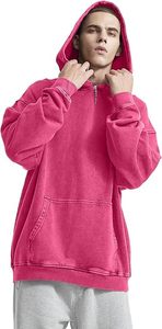 เสื้อฮู้ดโอเวอร์ไซส์ ยูนิเซ็กซ์ สีเขียวล้วน ผ้าฝ้ายฟลีซ รักษ์โลก ล้างสีแบบแอซิดวอช มีกระเป๋า ดีไซน์สปริง สวมใส่สบาย ทรงปกติ - Product Image 6