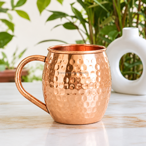 Tasses à Moscow Mule en cuivre martelé personnalisées, 350-400 ml, style vintage, prix abordable, en promotion - Product Image 1