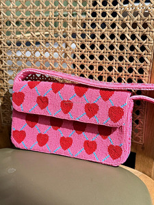 Sac à main de luxe pour femme en perles de rocaille de créateur, motif géométrique, tendance, avec fermoir à boucle, idéal pour les soirées et les voyages, taille personnalisable - Product Image 6