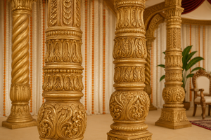 South Indian Wedding Mandap for Muhurtham Decor Majestic Tamil Wedding Mandaps Affordable South Wedding Round Kalyanam Mandapam - Product Image 3