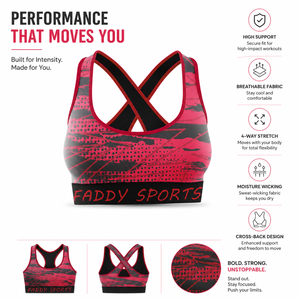 Custom Red Black Charcoal Grey Abstract Print Racerback Sports <b>Bra</b> High Support Women Gym Fitness Training Activewear Gym <b>Bra</b> - Product Image 3