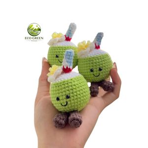 Juguete de Ganchillo Hecho a Mano con Forma de Coco, Personaje de Peluche para Regalo Ecológico, Amigurumi de Hilo Suave, Venta al por Mayor - Product Image 1
