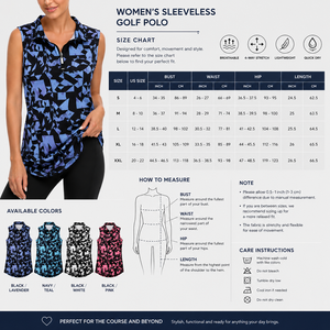 Haut de golf sans manches pour femme, imprimé, avec fermeture éclair quart, séchage rapide, extensible, haute performance, personnalisable - Product Image 5
